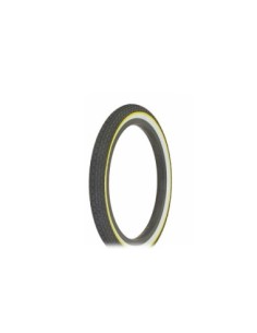 Tire 16 x 1.75 Black/White Side Wall Yellow Line HF-120A.